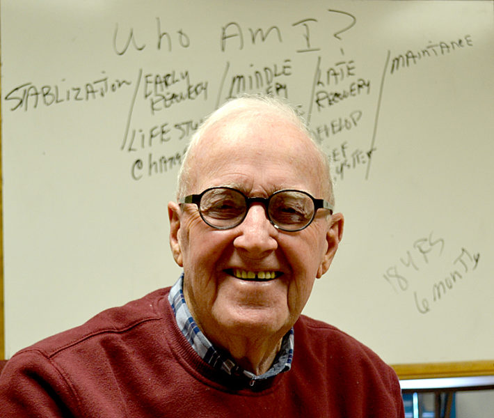 Bill Ellsworth in his office in the basement of the Lincoln County Sheriff's Office on Monday, Jan. 4. As head of the Lincoln County Outreach Recovery Coaching Program, Ellsworth is combating the drug crisis through education, encouragement, support, and empowerment. (Abigail Adams photo)