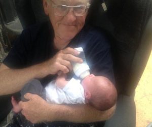 Caleb Morton with his great, great, great, great uncle Doug. (Photo courtesy Doug Wright)