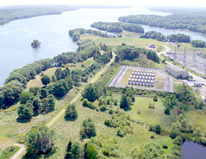 An aerial view of Maine Yankee Atomic Power Co.â€™s independent spent fuel storage installation. (Photo courtesy Maine Yankee Atomic Power Co.)