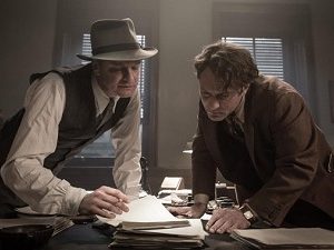 Colin Firth and Jude Law in a scene from "Genius," playing this week at The Harbor Theatre, Boothbay Harbor.