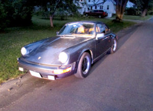 The Porsche that two teenage boys from Whitefield and Farmingdale allegedly stole Tuesday, June 21 and left on Bowman Street in Augusta. (Photo courtesy Maine State Police)