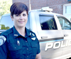 Amanda Hesseltine, of Washington, joined the Damariscotta Police Department as a part-time reserve officer in May. (Maia Zewert photo)