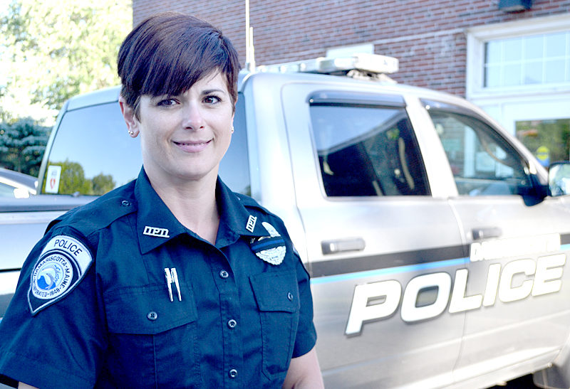 Amanda Hesseltine, of Washington, joined the Damariscotta Police Department as a part-time reserve officer in May. (Maia Zewert photo)