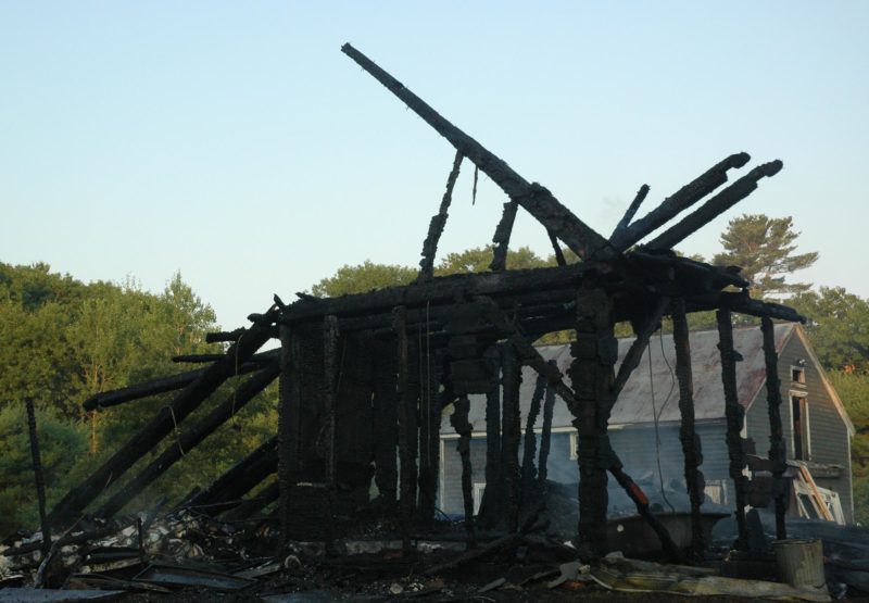 Though the home was destroyed, fire crews saved an adjacent barn. (Alexander Violo photo)