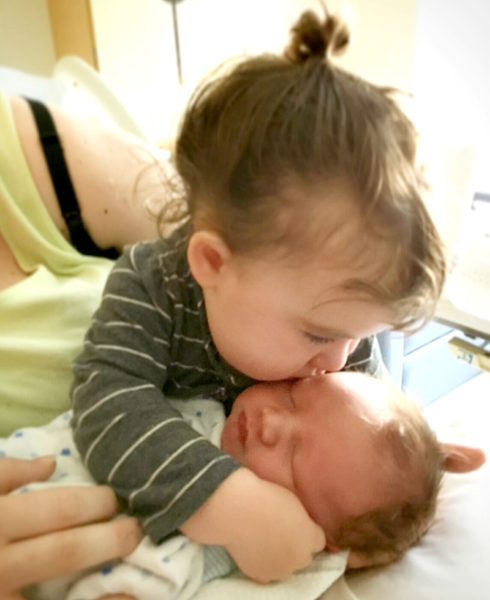Fiona Eugley welcomes her little brother, Connor.