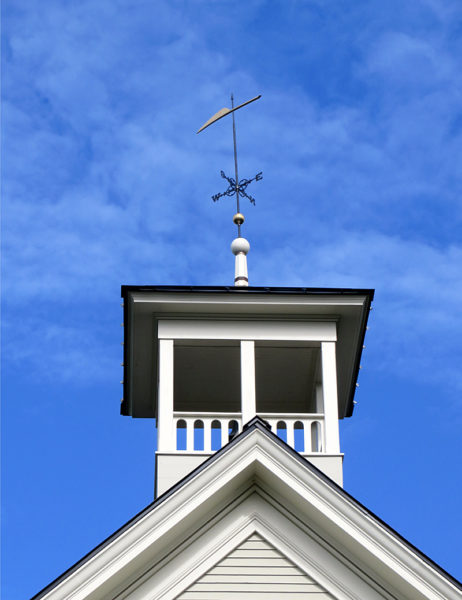 The weather vane sits atop the Washington School as it did during its years as a school for Round Pond residents from 1885-1954. (Haley Bascom photo)