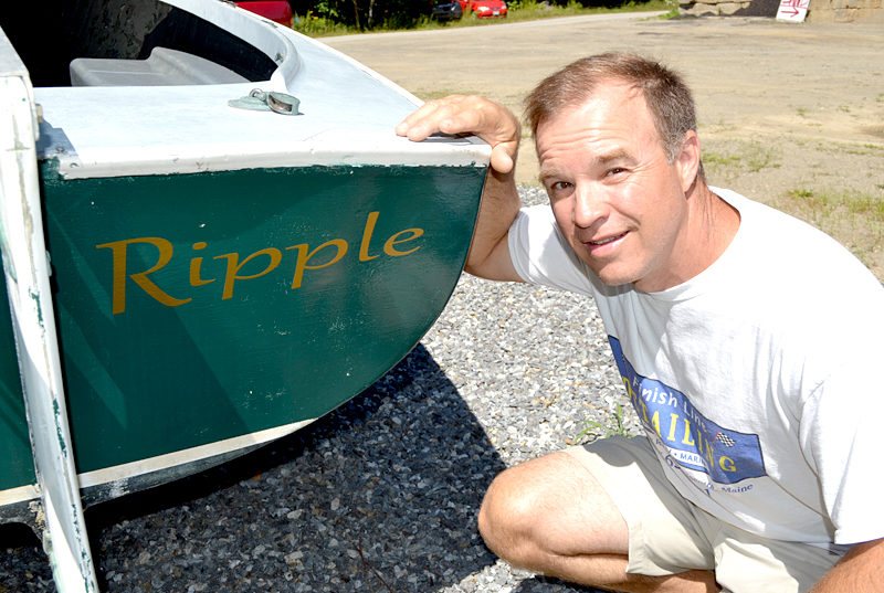 The vinyl lettering on Sean McGregor's sailboat, Ripple, was completed using Finish Line Detailing's new vinyl cutter and plotter. (Maia Zewert photo)