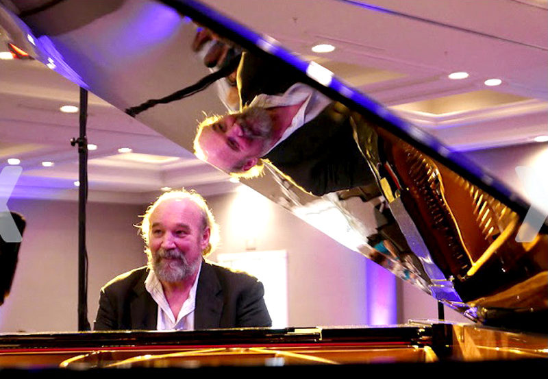 Bob Page at his piano. The Newcastle native and co-founder of the Jazz Babies now lives in Atlanta, but will return to the Twin Villages to celebrate the band's 40th anniversary with a concert at the Lincoln Theater in Damariscotta on Thursday, Aug. 18.