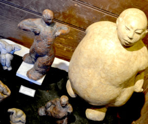 Rockport artist Laura Freeman's Buddha-like ceramic sculptures. (Christine LaPado-Breglia photo)