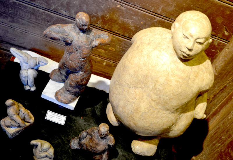 Rockport artist Laura Freeman's Buddha-like ceramic sculptures. (Christine LaPado-Breglia photo)