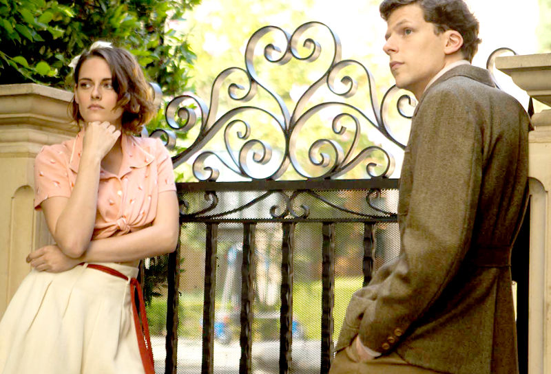 Kristen Stewart and Jesse Eisenberg in a scene from Woody Allen's "Cafe Society," playing this week at The Harbor Theatre, Boothbay Harbor.