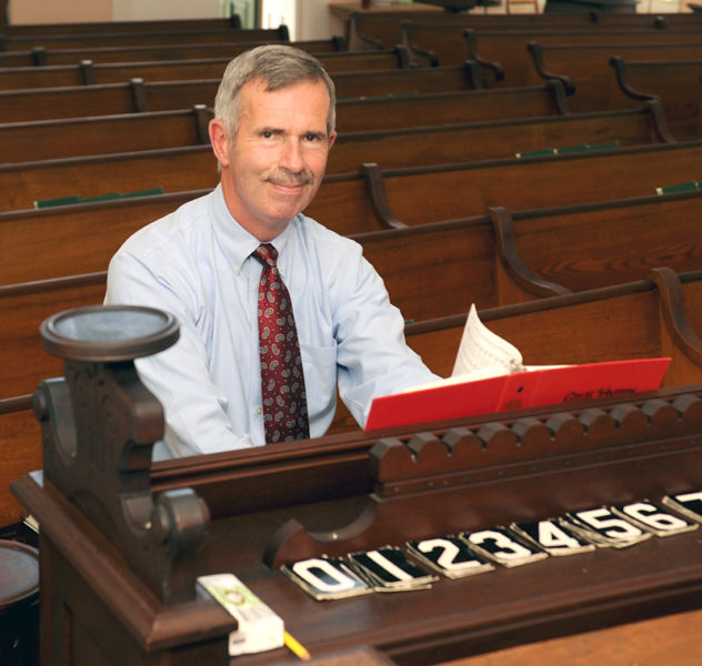 Mark Johnston has played the organ at Bunker Hill Baptist Church for 50 straight years. (Paula Roberts photo)