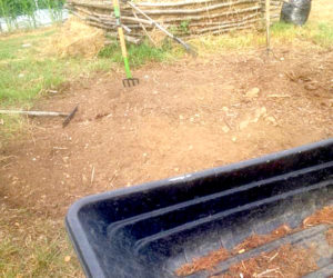 A new compost pile under construction. (Photo courtesy Doug Wright)