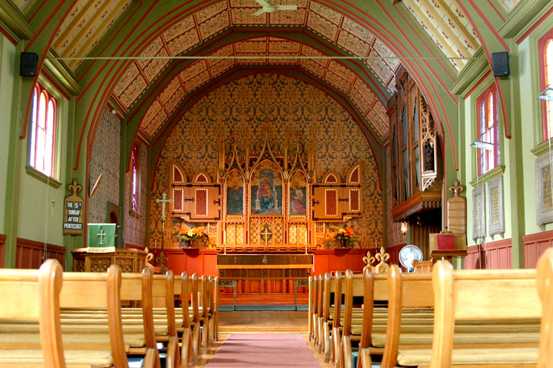 The interior of St. Andrews Episcopal Church in Newcastle.