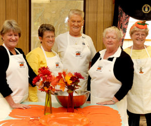 The Wells-Hussey American Legion Post Auxiliary will be hosting a breakfast on Sunday, October 9 from 7-11 a.m. The event runs in conjuction with Pumpkiinfest, and will feature many pumpkin and traditional foods. Pictured are Betsy Woodward, Nancy Perry, Bonnie Poland, Gayle Gifford and Sharon Brown. (Paula Roberts photo)