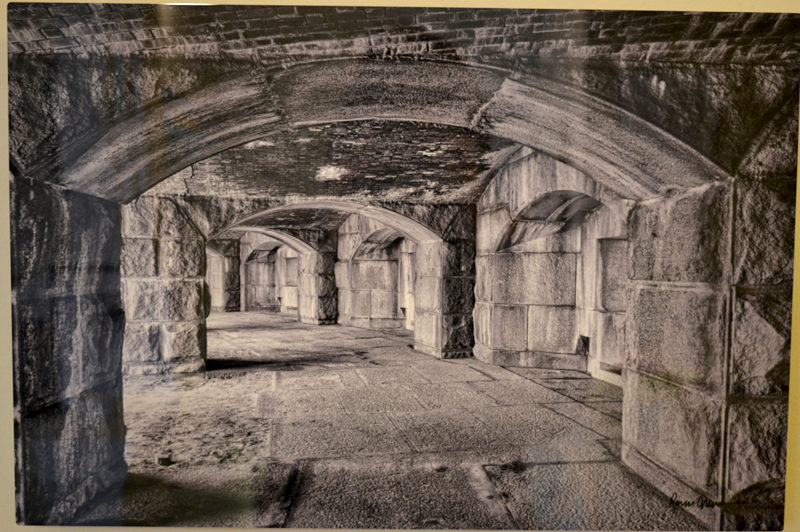 Ronn Orenstein's "Fort Popham," a black-and-white photograph on high-definition aluminum. (Christine LaPado-Breglia photo)