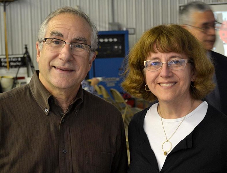 Sheepscot Valley Health Center partner Dr. Roy Miller and HealthReach CEO Connie Coggins remembered Dr. Carol Eckert as a dedicated, compassionate, and selfless physician during a memorial service for Eckert at the Windsor Volunteer Fire Department on Saturday, Oct. 22. (Abigail Adams photo)