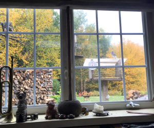 All four cords of wood are stacked neatly outside the kitchen window. (Photo courtesy Doug Wright)