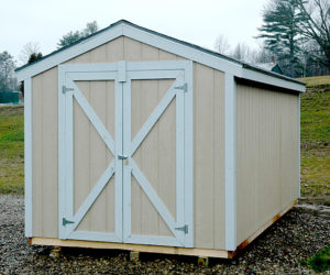 A shed behind the Waldoboro municipal building will hold donations to the Neighbor to Neighbor Free Clothes Project. (Alexander Violo photo)