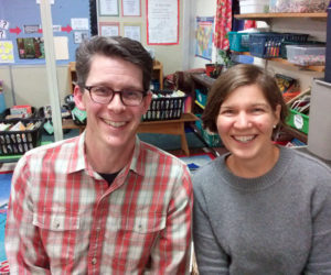 Great Salt Bay Community School PTO's new co-presidents, Douglas Straus and Liza Fleming-Ives.