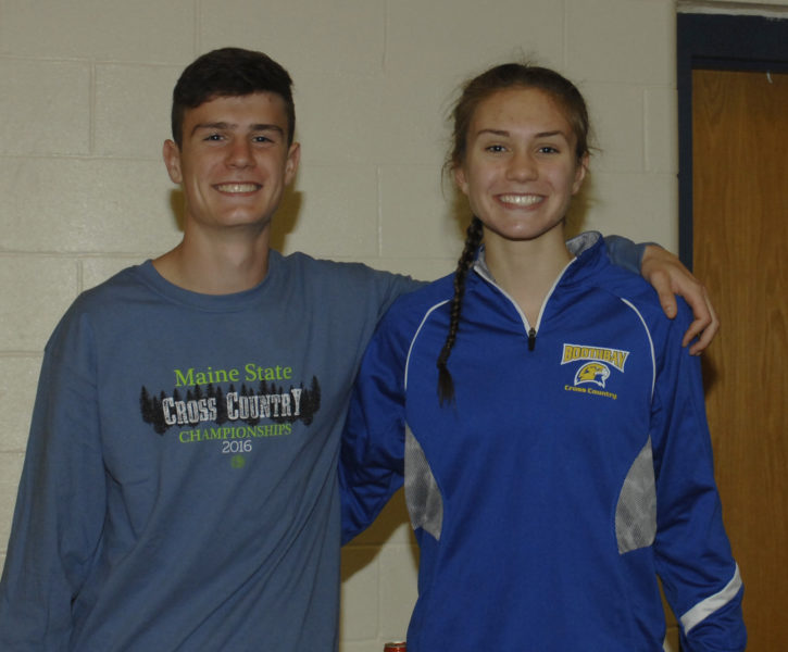 Wiscasset senior Brandon Goud placed fifth and Boothbay Region freshman Faith Blethen eighth at the State Cross Country championships in Belfast on November 5. (Paula Roberts photo)