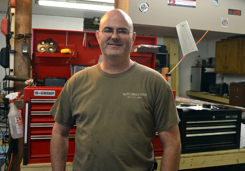 Jason Rogers, of North Waldoboro, at his business, Precision Tool Repair, at 74 Biscay Road in Damariscotta. Rogers opened the business in May. (Maia Zewert photo)