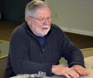 Edgecomb Planning Board Chair Jack French addresses the Edgecomb Board of Selectmen about the need for a moratorium on houseboats and floating homes during the selectmen's Monday, Dec. 19 meeting. (Abigail Adams photo)Edgecomb Planning Board Chair Jack French addresses the Edgecomb Board of Selectmen about the need for a moratorium on houseboats and floating homes during the selectmen's Monday, Dec. 19 meeting. (Abigail Adams photo)