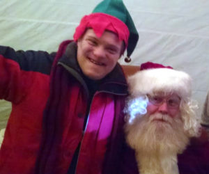 Myles Frederick with Santa Claus in 2015