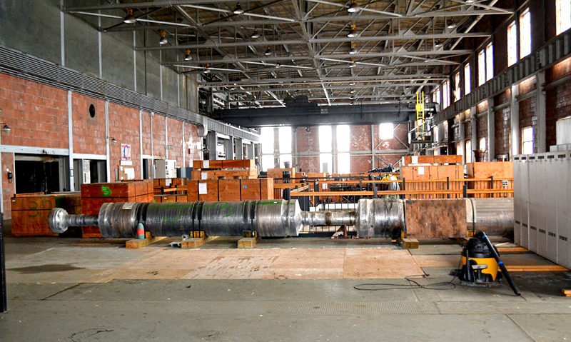 The interior of the Mason Station power plant in February. Joseph Cotter, of Mason Station LLC, recently proposed transforming the old power plant into a marijuana dispensary and production facility. (Abigail Adams photo)