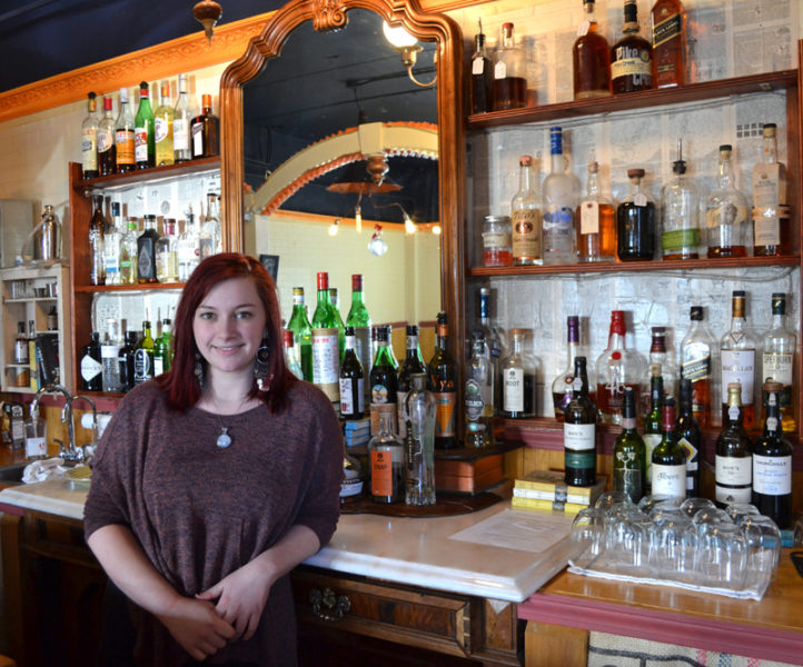 Meredith King, the new owner of Van Lloyd's Bistro in downtown Damariscotta, at the restaurant's bar on Monday, Jan. 9. King had been an employee of the restaurant since it opened in June 2014. (Maia Zewert photo)