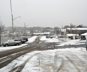 In an effort to complete improvements to the municipal parking lot, including the reconstruction of the lot and the stormwater system, Damariscotta town officials are discussing breaking the project into three phases over five years. (Maia Zewert photo)