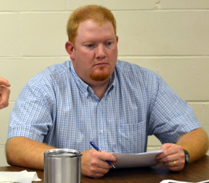 Casey Stevens participates in a hurricane-response drill at the Damariscotta Fire Department on Aug. 18, 2016. Stevens has been named director of the Lincoln County Emergency Management Agency. (Maia Zewert photo, LCN file)