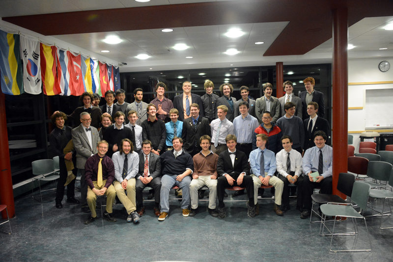 Members of Lincoln Academy's Alpha Sigma Gamma service fraternity, pictured here at their induction ceremony in February 2016, will participate in the national Martin Luther King Jr. Day of Service on Monday, Jan. 16.