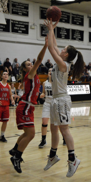 Katie Moore takes a shot for the Lady Eagles. (Carrie Reynolds photo)