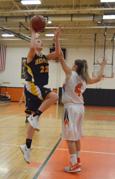 Sadie Cohen drives to the hoop in the Lady Panthers win over Gardiner. (Carrie Reynolds photo)