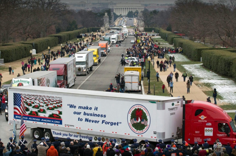 Wreaths arrive in Washington, D.C. for ceremonies at Arlington National Cemetery on Dec. 17, 2016.