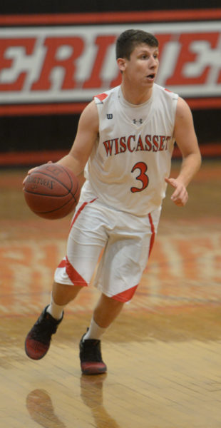 Russell Marr had seven assists in Wiscasset's 80-60 win over Telstar on Jan. 12. (Paula Roberts photo