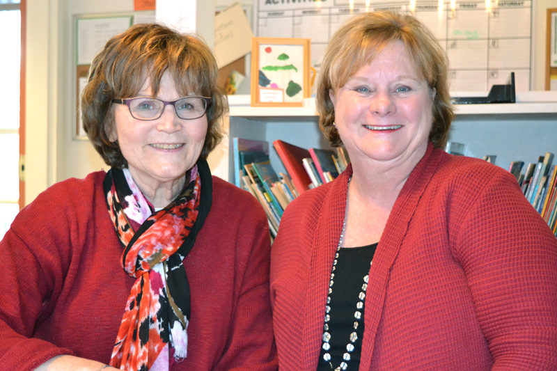 Coastal Kids Preschool Education Director Priscilla Congdon (left) and Executive Director Mimi Reeves celebrate the preschool's recent accreditation from the National Association for the Education of Young Children. (Christine LaPado-Breglia photo)