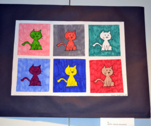 Skyler Houghton's six-panel creation featuring cats in different colors was made using markers. (Christine LaPado-Breglia photo)
