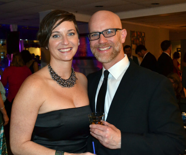 Lacey Fuller and Matt Page, of Split Rock Distilling, were among the young professionals attending Lincoln County Spark's Snowball gala. (Abigail Adams photo)