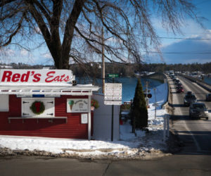 Traffic passes by Red's Eats in Wiscasset. (Troy R. Bennett photo/Bangor Daily News)