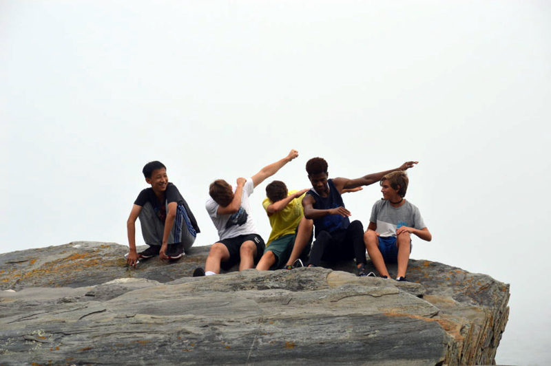 Lincoln Academy international students enjoy a fall field trip to Pemaquid Point. The LA Residential Life program is seeking vacation homestay families for February and April vacations. If interested, contact Sarah Kennedy at 563-3596 ext. 223 to find out more. (Photo courtesy Missy Abbott)