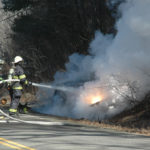 Car Crashes, Catches Fire in Jefferson