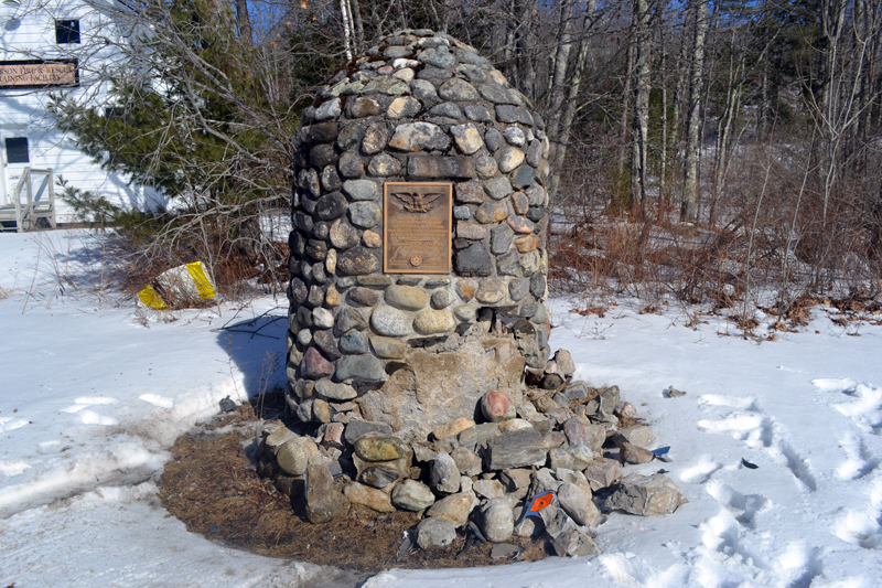 A town monument dedicated to veterans in 1976 was struck by a car the afternoon of Thursday, March 23. (Alexander Violo photo)