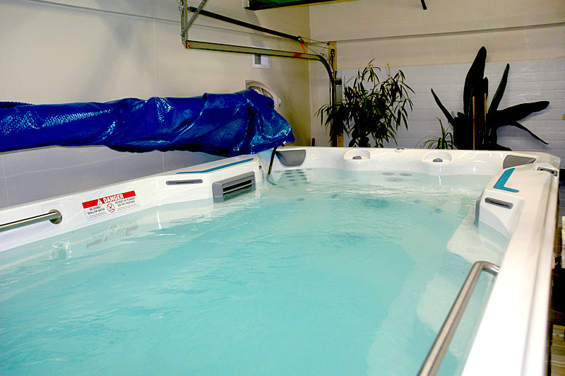 The "endless pool" at Sheepscot Bay Physical Therapy in Waldoboro holds roughly 1,700 gallons of water and measures 7 feet wide by 15 feet long. (Alexander Violo photo)