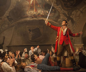 Luke Evans as Gaston in a scene from Walt Disney Studios' new live-action movie "Beauty & the Beast." The movie is playing for its final week at The Harbor Theatre in Boothbay Harbor.