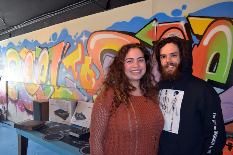 To share their passion for music with the community, Olivia DeLisle and Zach Rankin have opened Reel to Reel Music in the Elm Street Plaza, 40 Elm St., Damariscotta. Reel to Reel has a wide variety of inventory, from vinyl records to new and used turntables. (Maia Zewert photo)