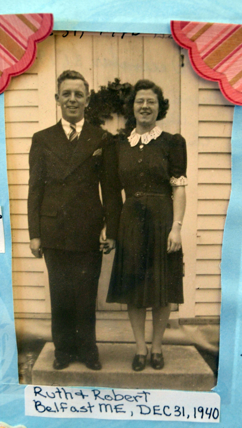 A photo of Ruth Applin and her husband, Robert, on Dec. 31, 1940, during their honeymoon in Belfast. The photo was one of many of Applin's life on display during her 100th birthday celebration.