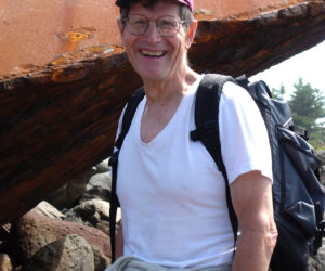 Richard Chutter during a trip to Monhegan Island. The Round Pond resident recently obtained a patent for his design of a high-performing sailboat. (Photo courtesy Lindsay Coats)