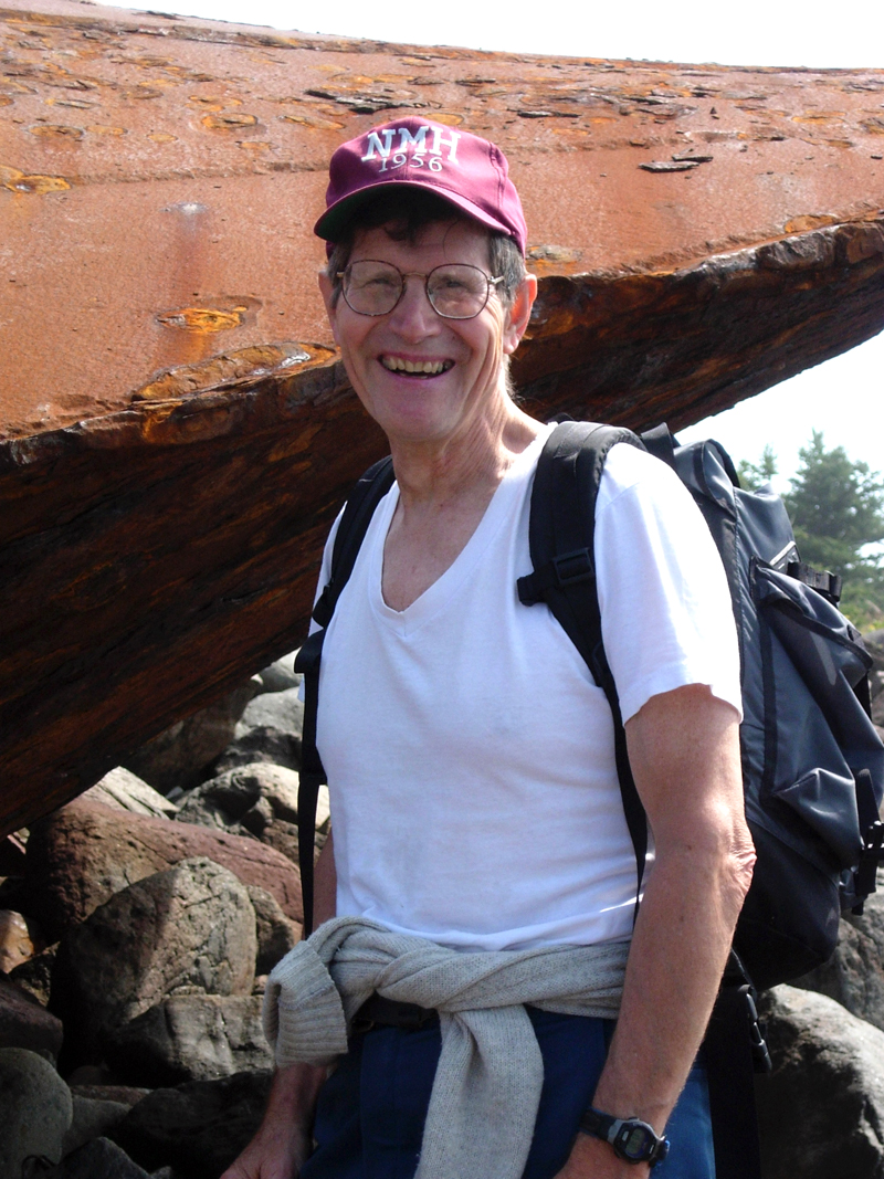 Richard Chutter during a trip to Monhegan Island. The Round Pond resident recently obtained a patent for his design of a high-performing sailboat. (Photo courtesy Lindsay Coats)